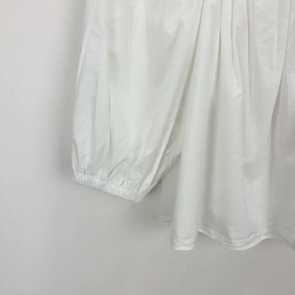 NEW Madewell Puff Sleeve Babydoll Top Blouse Cotton Cottagecore White US 00